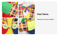 Kids Clown Costume Comfortable Kids Clown Costume Set Lightweight Colorful Clown Outfit for Halloween