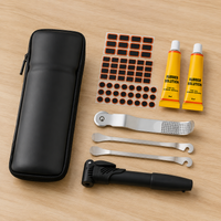 Bicycle Repair Kit with Glueless Patches, Pump, Wrench, and Multi-tool Set for Road and Mountain Bikes