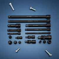 18 Pieces Socket Extension Rod Set Multi-Size Drive Adapters Universal Joint Adapter Set Easy to Reach Tight Spots Mechanic Tools for Mechanics, DIY Users, Auto Repair, Garage, Workshop