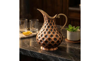 Flared Spout Copper Pitcher Curved Handle Copper Tea Pot Polished Metal Pitcher Imported