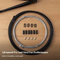 Mountain Bike Street Bike Wire Set Wear Resistant Cycle Brake Wire Set Gear and Brake Wire Housing Kit Effortless PTFE Inner