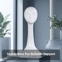 Swan Head Mannequin Glossy White Hairpiece Display Head Fiberglass