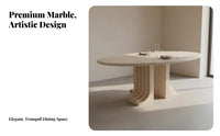 Oval Marble Dining Table European Design Minimalist Marble Surface Table Luxurious and Grand Household Furniture for Homeowners, Families, Villa