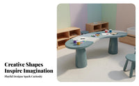 Kids Table and Chair Set Child Design Children's Art and Craft Desk Rounded Edges Wooden Play Table Set for Young Children, Daycare, Classroom
