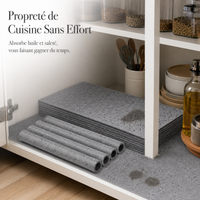 Range Hood Grease Filter Mat and Dust Cover Set with Oil Absorbing Strips