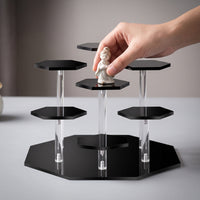 Tiered Hexagonal Display Riser Clear Stepped Display Stand Decorative Showcase Stand Elegant for Collectors, Hobbyists, Retail Counters, Shelves, Desks