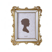 White Mat Baroque Photo Frame Clear Front Ornate Photo Frame Rectangular