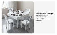 Square to Round Dining Table Solid Wood Construction Convertible Dining Table Rounded Corners Home Furniture for Families, Hosts, Kitchen, Living Room