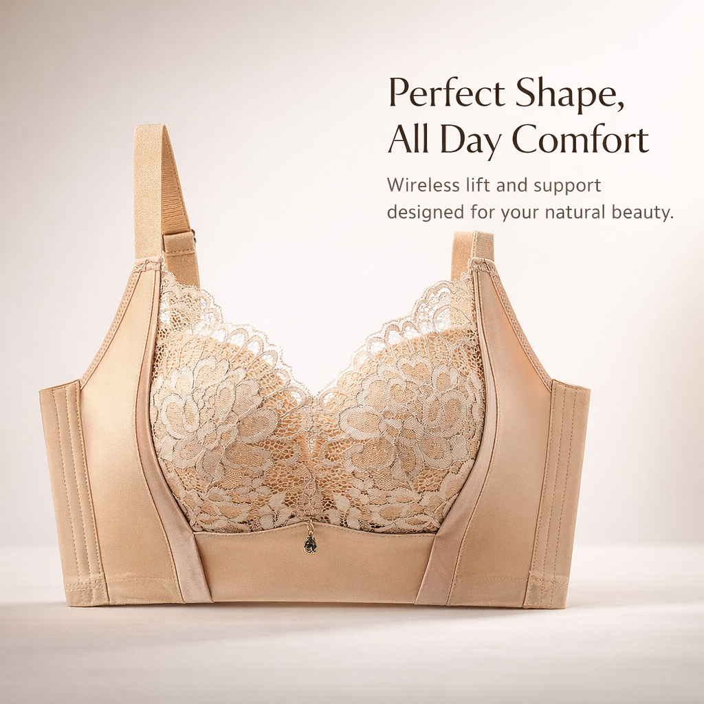 Push Up Bra for Women with No Underwire and Adjustable Straps, Comfort Support with Side Panels for Everyday Daily Wear