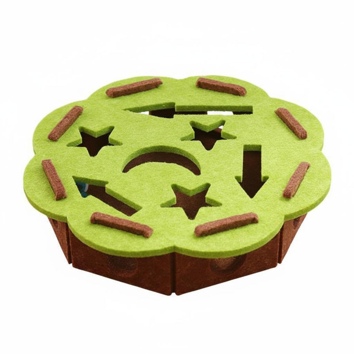 Encourages Natural Instincts Feline Peepa-Boo Toy Box Mental Stimulation Felt Feline Challenge Box Self-Play Pet Accessory Boredom Relief for Cats, Kittens, Indoor