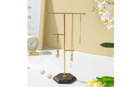 Jewelry Stand with Marble Base Vertical Necklace Holder Stand Stable Necklace Holder with Marble Base for Bedside Table