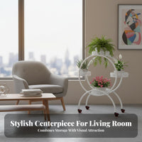 Heavy Duty Multi-Tier Flower Rack High Capacity Rolling Plant Stand Easy Assembly Multi-Tier Plant Stand for Living Room, Balcony, Indoor, Corner
