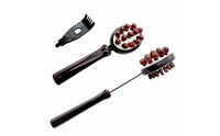 Solid Wood Beads Double-Sided Massage Hammer Ergonomic Design Massage Hammer Lightweight Long Handle Back Massager Portable for Null