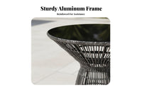 3 Pieces Woven Design Wickerappearance Armchair and Table Set Weather-withstandant Outdoor Furniture Comfortable seat pads Sturdy Frame for Apartment Dwellers, Garden lovers, Patio, Backyard, Porch, Yard