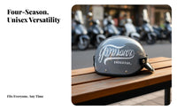 Motorcycle Half Shell Helmet 3C Certified Retro Helmet All Seasons Use Guarding Headwear for Men, Women, Moped Riding, Daily Travel, Outdoor