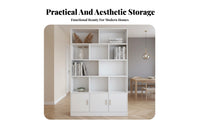Standing Display Shelf Sturdy Construction Multi-Tier Storage Unit Space-Saving Design Multi-Compartment Storage Organizer for Collectors, Bedroom