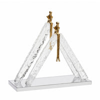 Crystal Figurine with Mirrored Base Abstract Decor Elegant for Entryway