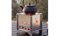 Mini Wood Combustion Burner Thickened Body Wood Combustion Heat Source-Resistant Campfire Grill for Campers, Tea