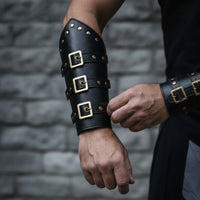 3 Pieces Renaissance Accessories Belt with Pouch and Bracers Medieval Costume Accessory Ensemble Vintage-Vintage-Themed Cosplay Battle Gear