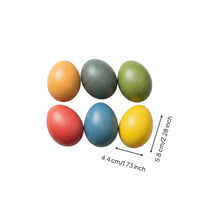 6 Pieces Wooden Easter Eggs Decorative Wooden Egg Handmade-Look for Decorators