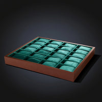Multi-Slot Watch Tray with 24 Slots Velvet-Lined Watch Display Tray Soft Thin for Retail Counter