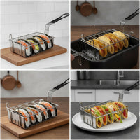 Taco Fryer Basket with Loop Handle Curved Fryer Basket Convenient Taco cover Holder for Food Service