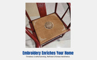 New Chinese Style Embroidered Sofa Seat Pad for Rosewood, Dining, and Classic Chairs