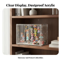 Display Case High Visual Openness Transparent Toy Display Shelf Large Capacity Dustproof Figurine Cabinet for Collectors