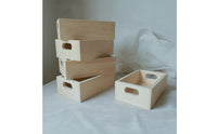 5 Pieces Wooden Boxes with Handles Farmhouse Rustic Nesting Box Sensory Play Trays Space-Saving for Children, Playrooms