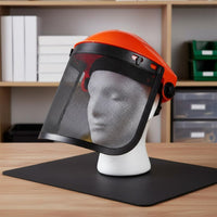 Adjustable Headband Brush Cutter Helmet Flip-up Visor Mesh Face Guard Shock Resistant Lawn Mower Face Guard Debris Protection for Landscapers, Gardeners, Landscaping, Outdoor