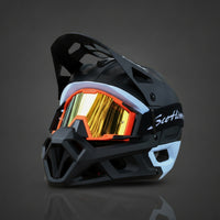 Full Face Helmet Adjustable Downhill Helmet with Goggles Washable for Commuters