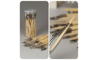 100 Pieces Spring Clip with Bamboo Handle Pointed Model Painting Clip Tool for Craft Projects