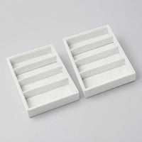 2 Pieces Stackable Eyeglasses Storage Box 4-Compartment Glasses Organizer Tray Divided Eyewear Tray Tidy for Dresser