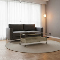 With casters 2-Tier Glass Top Tea Table Easy to Move Living Room Furniture Space-Saving Mobile Storage Multi-Functional for Homeowners, Renters, Home Office, Bedroom, Reception Area