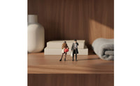 2 Pieces Lifelike Details Warm Winter Fashion Doll Set Realistic Design 1:64 Scale People Figures Highly Detailed 1:64 Scale Figure Set High Precision