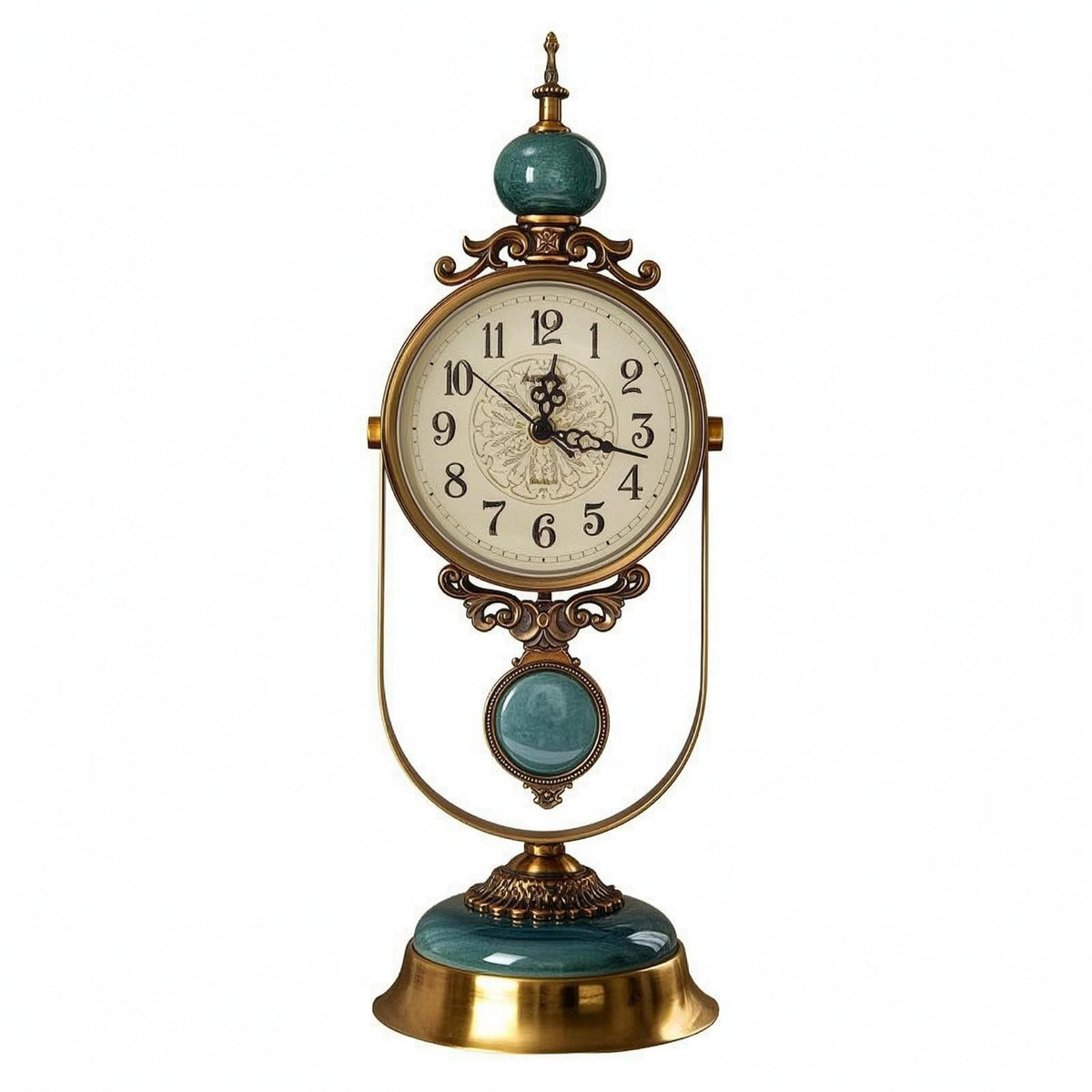 Vintage Mantel Clock Scrollwork Decorative Tabletop Clock Easy to Read Home Decor for Desktop