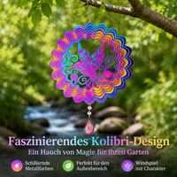 Modern 3D Wind Chime, Suncatcher for Garden & Balcony, 30.5cm Diameter, 55cm Height, Weatherproof Wind Spinner for Homeowners