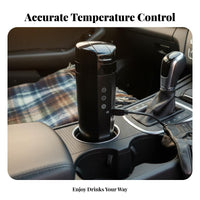 Vehicle-Powered Kettle Digital Display Portable Car Water Boiler 304 Stainless Steel Liner Vehicle for Truck Drivers, Journeyers, Road Trips