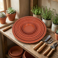 Plant Trays with Drip Tray Design, Heavy Duty Plastic Plant Pot Saucers, Modern Minimalist Style for Garden Plants, Elegant Round Lace Edge