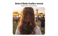 Feather Hair Clip Bohemian Design Tassel Bead Hair Piece Feathers Clip-in Feather Hairpiece for Women, Girls, Beach Vacation, Festivals, Travel