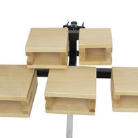 Five-Tone Wooden Fish Percussion Set with Maple Wood Bars, Mallets, and Stand