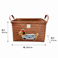Laundry Basket, Laundry Basket, Brown, 38×27cm, Plastic, Woven, Storage Basket