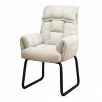 Reclining Function Cushisingled Sled Base Armchair Ergonomic Design Desk Chair Padded Seat Cushion Office Furniture Sturdy Frame for Distant Workers, Students, Clients, Study Room, Bedroom