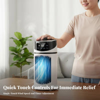 Cools & Humidifies Portable Air Cooler 3-in-1 Function Air Cooler Humidifier 6 Speed Settings for Office Workers, Students, Dorm Room