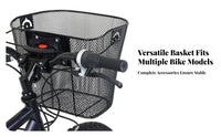 Built-in Handle Quick Release Bike Basket Easy Installation Detachable Metal Mesh Basket Lightweight for Commuters, Shoppers, Market Trips
