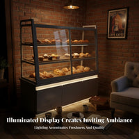 Bakery Display Cabinet Easy to Clean Pastry Display Case High Visibility Commercial Furniture for Cafe Owners, Shopkeepers, Dessert Shop, Supermarket