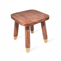 Multi-Functional Low Profile Stool Fully Assembled Handled Square Stool Stable Household Furniture Strong Load-Bearing for Children, Seniors, People with Mobility Issues, Entryway, Living Room, Bedroom, Bathroom