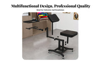 Multi-Functional Multifunctional Chair Ergonomic Design Adjustable Chair Padded Seat Adjustable Artist Stool High-Density Foam Cushion for Beauticians, Estheticians, Massage Therapists, Spa