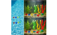 19 Pieces Pool Diving Rings Easy to Easy to See Diving Rings Upright Toy Seaweed for Kids, Beginners