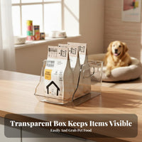 Large Capacity Stackable accessiblefrontFront container Space-Saving accessiblefrontFront Stackable container Easy retrieval Pet Supply Container adaptable for feline Owners, Home Organizers, Parents, Desktop, Kitchen, Pantry, Bathroom